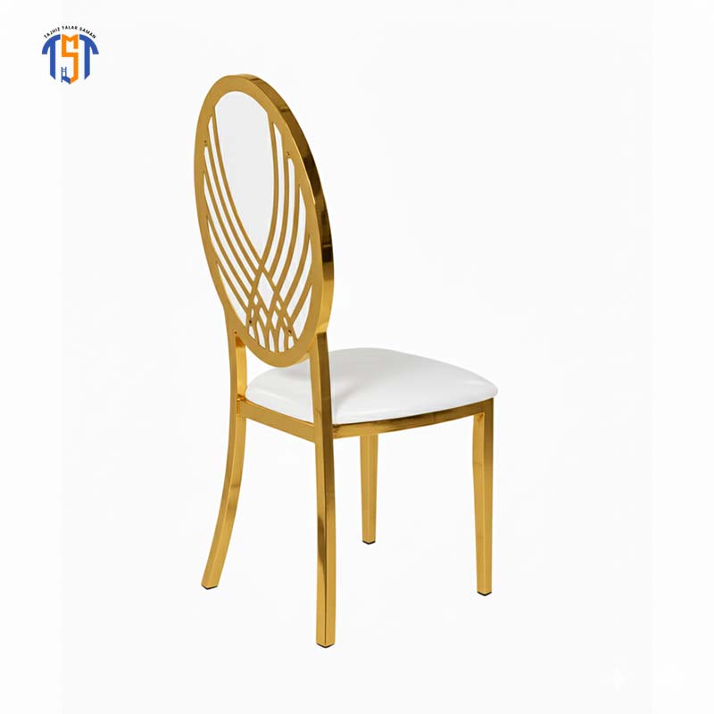 صندلی تالاری مدل فرشته cnc طلایی| تجهیزات تالار سامان