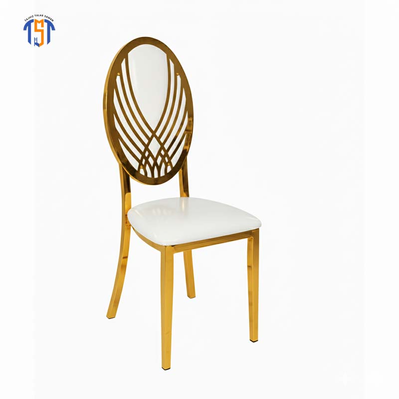 صندلی تالاری فلزی فرشته cnc طلایی | تجهیزات تالار سامان